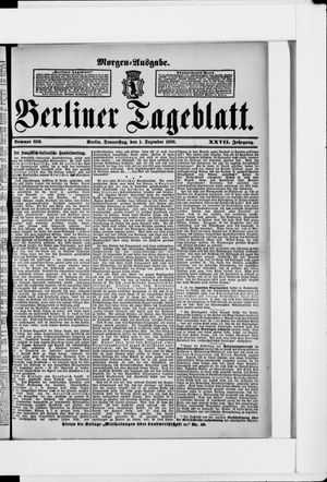Berliner Tageblatt und Handels-Zeitung on Dec 1, 1898