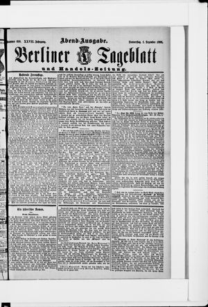 Berliner Tageblatt und Handels-Zeitung vom 01.12.1898