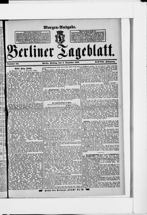 Berliner Tageblatt und Handels-Zeitung vom 02.12.1898