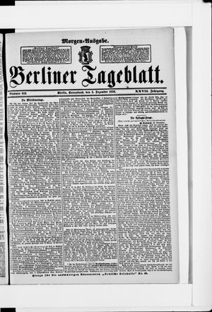 Berliner Tageblatt und Handels-Zeitung vom 03.12.1898