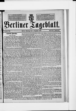 Berliner Tageblatt und Handels-Zeitung vom 04.12.1898