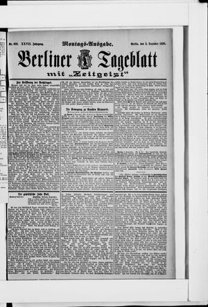 Berliner Tageblatt und Handels-Zeitung vom 05.12.1898