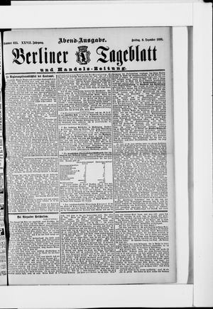 Berliner Tageblatt und Handels-Zeitung vom 09.12.1898