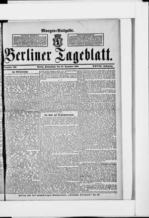 Berliner Tageblatt und Handels-Zeitung vom 10.12.1898