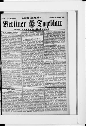 Berliner Tageblatt und Handels-Zeitung vom 10.12.1898