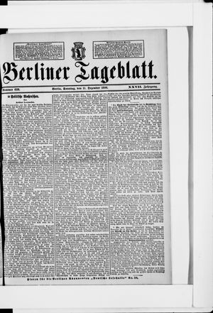 Berliner Tageblatt und Handels-Zeitung vom 11.12.1898