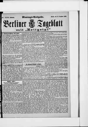 Berliner Tageblatt und Handels-Zeitung vom 12.12.1898