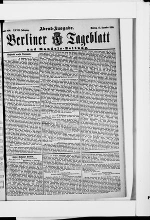 Berliner Tageblatt und Handels-Zeitung vom 12.12.1898
