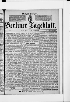 Berliner Tageblatt und Handels-Zeitung vom 15.12.1898