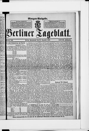 Berliner Tageblatt und Handels-Zeitung vom 17.12.1898