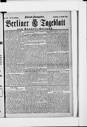 Berliner Tageblatt und Handels-Zeitung vom 17.12.1898