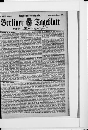 Berliner Tageblatt und Handels-Zeitung vom 19.12.1898