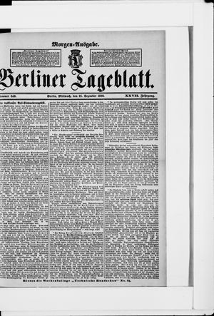 Berliner Tageblatt und Handels-Zeitung vom 21.12.1898