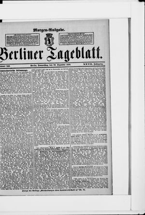 Berliner Tageblatt und Handels-Zeitung on Dec 22, 1898