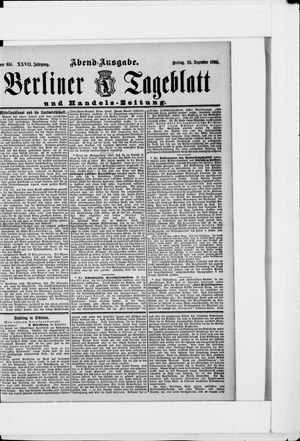 Berliner Tageblatt und Handels-Zeitung vom 23.12.1898