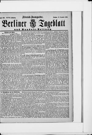 Berliner Tageblatt und Handels-Zeitung on Dec 27, 1898