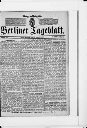 Berliner Tageblatt und Handels-Zeitung vom 28.12.1898