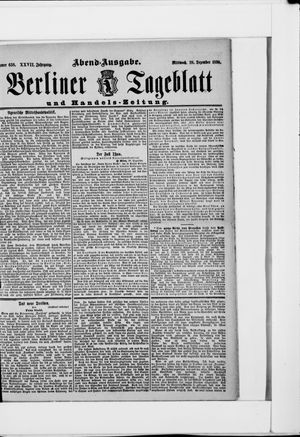 Berliner Tageblatt und Handels-Zeitung vom 28.12.1898