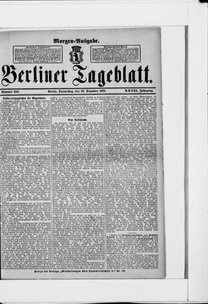 Berliner Tageblatt und Handels-Zeitung on Dec 29, 1898