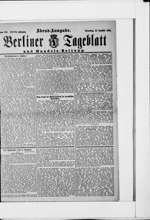Berliner Tageblatt und Handels-Zeitung vom 29.12.1898