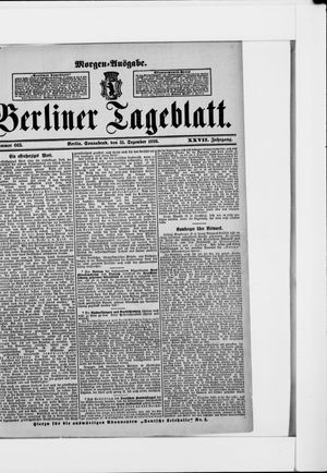 Berliner Tageblatt und Handels-Zeitung vom 31.12.1898