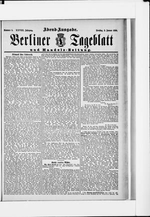 Berliner Tageblatt und Handels-Zeitung vom 03.01.1899