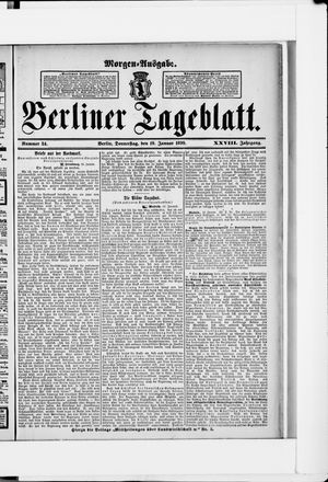 Berliner Tageblatt und Handels-Zeitung on Jan 19, 1899