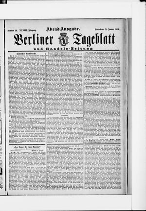 Berliner Tageblatt und Handels-Zeitung on Jan 21, 1899