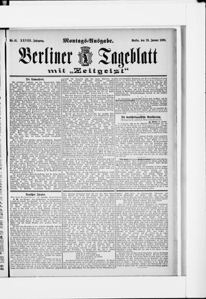 Berliner Tageblatt und Handels-Zeitung vom 23.01.1899