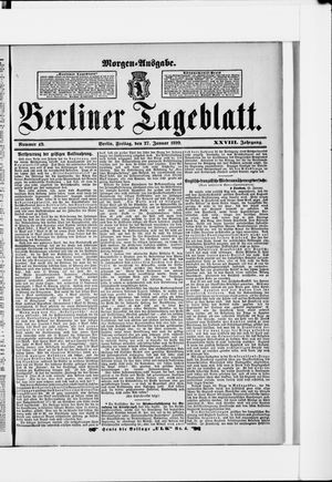 Berliner Tageblatt und Handels-Zeitung vom 27.01.1899