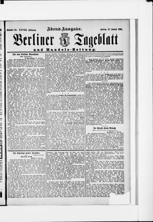 Berliner Tageblatt und Handels-Zeitung on Jan 27, 1899