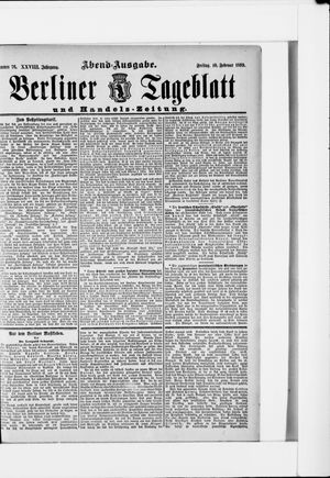 Berliner Tageblatt und Handels-Zeitung vom 10.02.1899