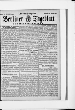 Berliner Tageblatt und Handels-Zeitung vom 16.02.1899