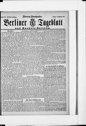 Berliner Tageblatt und Handels-Zeitung vom 17.02.1899