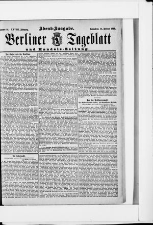 Berliner Tageblatt und Handels-Zeitung vom 18.02.1899
