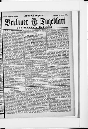 Berliner Tageblatt und Handels-Zeitung on Feb 23, 1899