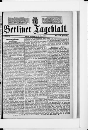 Berliner Tageblatt und Handels-Zeitung vom 05.03.1899