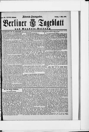 Berliner Tageblatt und Handels-Zeitung on Mar 7, 1899