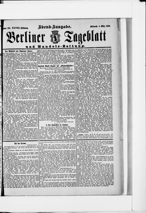 Berliner Tageblatt und Handels-Zeitung on Mar 8, 1899