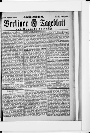 Berliner Tageblatt und Handels-Zeitung on Mar 9, 1899
