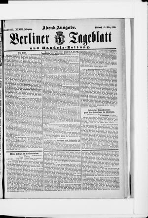 Berliner Tageblatt und Handels-Zeitung on Mar 15, 1899