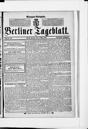 Berliner Tageblatt und Handels-Zeitung on Mar 17, 1899