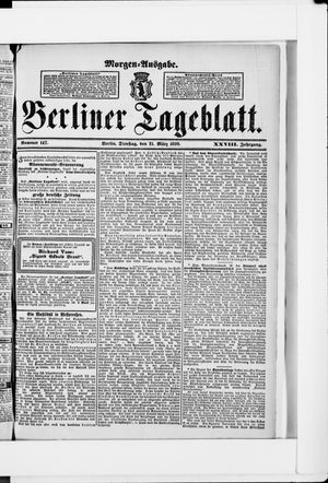 Berliner Tageblatt und Handels-Zeitung on Mar 21, 1899