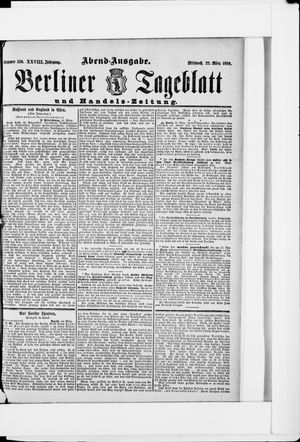 Berliner Tageblatt und Handels-Zeitung vom 22.03.1899