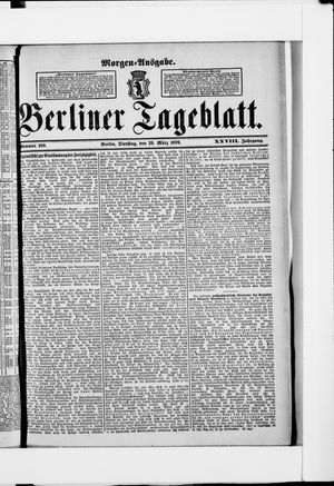 Berliner Tageblatt und Handels-Zeitung vom 28.03.1899
