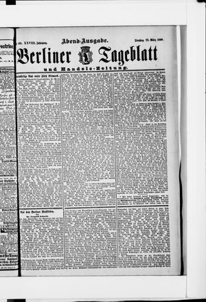 Berliner Tageblatt und Handels-Zeitung on Mar 28, 1899