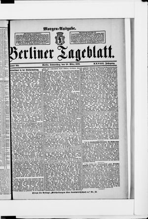 Berliner Tageblatt und Handels-Zeitung vom 30.03.1899