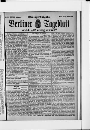 Berliner Tageblatt und Handels-Zeitung on Apr 10, 1899