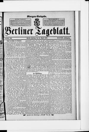 Berliner Tageblatt und Handels-Zeitung on Apr 14, 1899