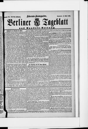 Berliner Tageblatt und Handels-Zeitung on Apr 15, 1899